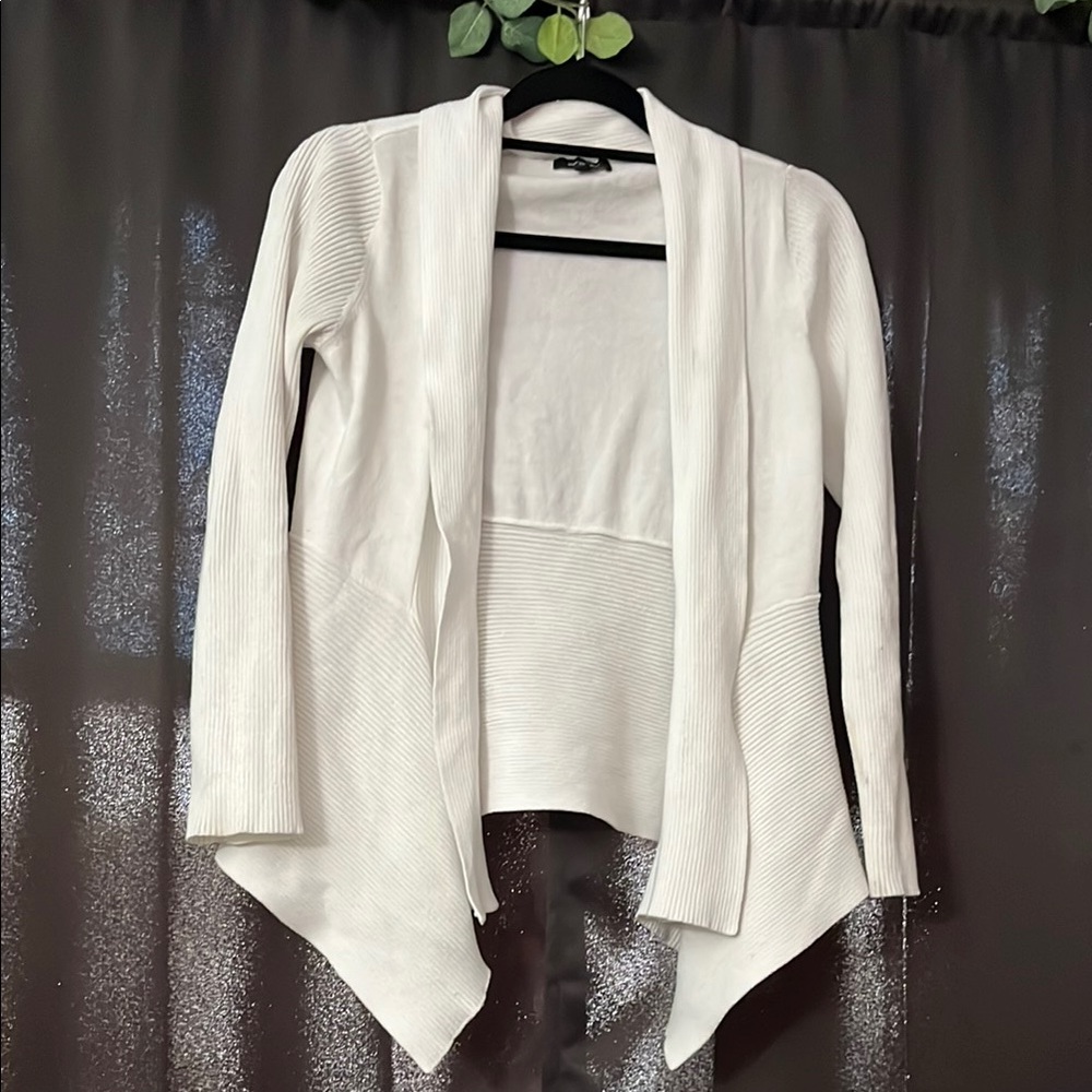 Chic White Open Front Cardigan
